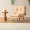 Fauteuil convertible banquette beige pieds chromés CUSCO