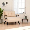 Fauteuil convertible beige - coussin assorti MODI