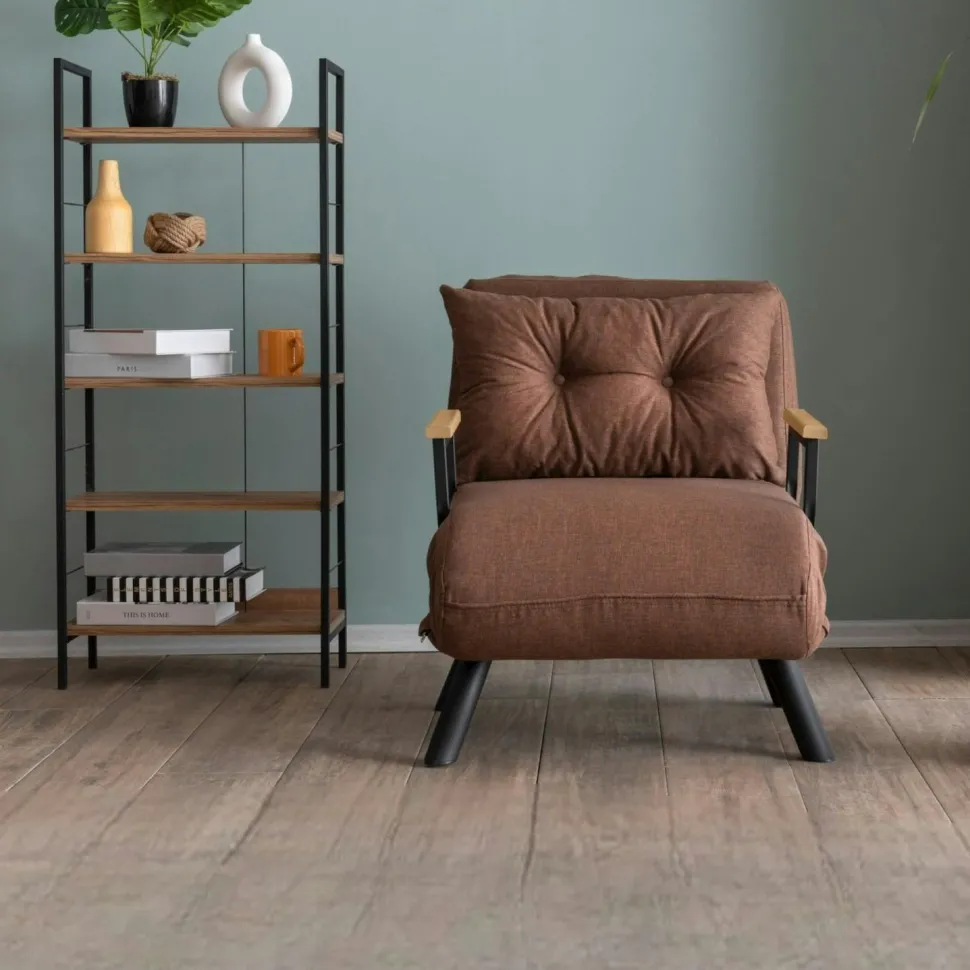 Fauteuil convertible bleu - coussin assorti MODI
