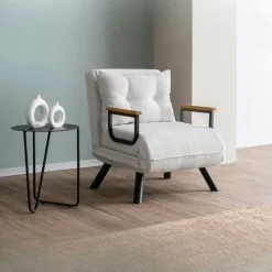 Fauteuil convertible bleu - coussin assorti MODI