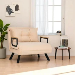 Fauteuil convertible bleu - coussin assorti MODI