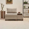 Fauteuil convertible écru en lin, plateau droit BUZON