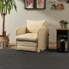 Fauteuil convertible écru 1 place couchage 200 cm ORURO