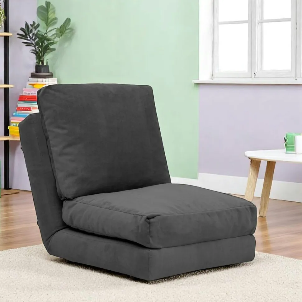 Fauteuil convertible gris foncé - tissu MODI