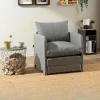 Fauteuil convertible gris lin 1 place couchage 200 cm ORURO
