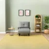 Fauteuil convertible gris clair couchage 175 cm IBARRA