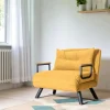 Fauteuil convertible moutarde - coussin assorti MODI