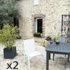 Fauteuil de jardin blanc en aluminium (lot de 2) OSLO
