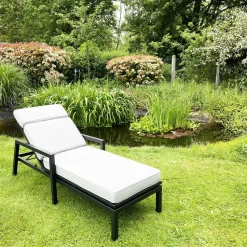 Fauteuil de jardin en aluminium avec dossier réglable blanc (lot de 2) OSLO