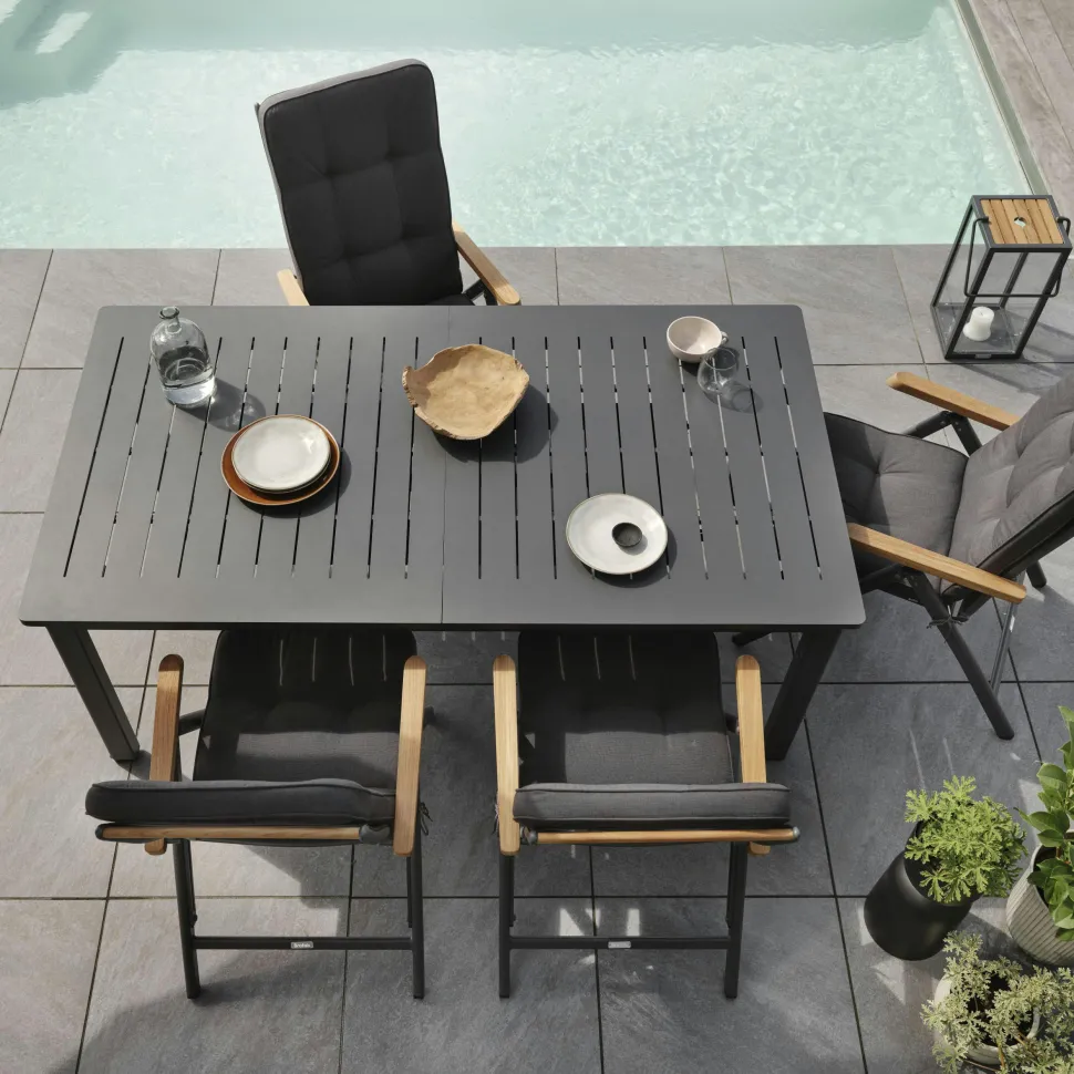 Fauteuil de jardin gris anthracite en aluminium (lot de 2) OSLO