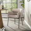 Fauteuil de table beige dossier rond (lot de 2) GALWAY