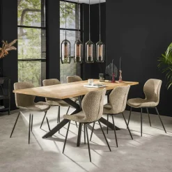 Fauteuil de table contemporain tissu gris clair (lot de 2) TIM