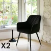 Fauteuil de table en velours noir (lot de 2) SAVONE