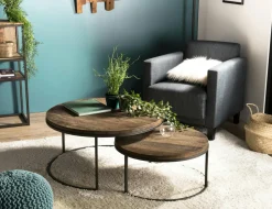 Fauteuil de table en velours tissé sable avec dossier ouvert (lot de 2) GALWAY