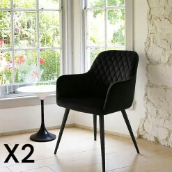 Fauteuil de table marron vintage (lot de 2) SAVONE