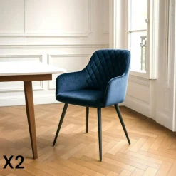 Fauteuil de table marron vintage (lot de 2) SAVONE