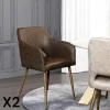 Fauteuil de table marron chocolat (lot de 2)