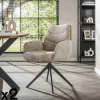 Fauteuil de table pivotant en velours beige (lot de 2) TAJ