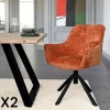 Fauteuil de table pivotant tissu terracotta (lot de 2) IENA