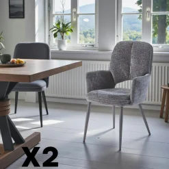 Fauteuil de table rouille à dossier ouvert (lot de 2) LIGURIE