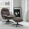 Fauteuil détente gris pivotant avec repose-pieds IENA