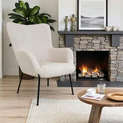 Fauteuil en peau de mouton synthétique BERLIN