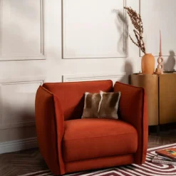 Fauteuil en velours brique SOFIA