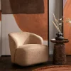 Fauteuil pivotant beige BRADFORD