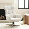Fauteuil pivotant confort, couleur blanc naturel BERLIN