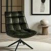 Fauteuil pivotant gris anthracite - confort salon KERALA