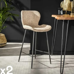 Fauteuil rond blanc tissu bouclette TIM