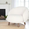 Fauteuil rond contemporain en peau de mouton synthétique BERLIN