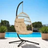 Fauteuil suspendu beige en résine tressée SOUTH BEACH
