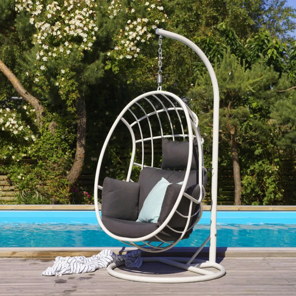 Fauteuil suspendu design en aluminium noir OSLO