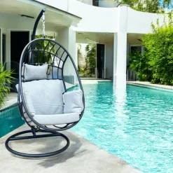 Fauteuil suspendu design en aluminium blanc OSLO