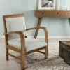 Fauteuil Teck assise tissu coton motifs feuilles rétro années 50. Dim: 61x63x81cm DIKA