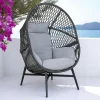 Fauteuil œuf sur pieds finition noire SOUTH BEACH