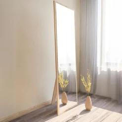Grand miroir plein pied effet bois style moderne 160 cm CODY