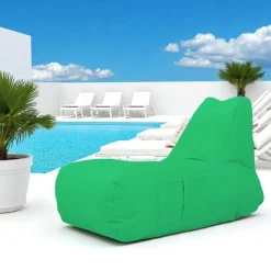 Grand pouf extérieur imperméable noir - avec poches ARTA