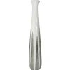 Grand vase blanc et argent avec feuilles