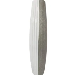 Grand vase décoratif blanc et argent