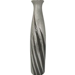 Grand vase décoratif gris et argent