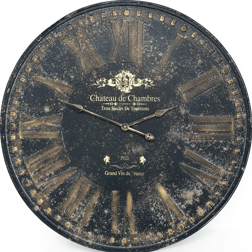 Horloge en métal façon vieilli D80cm