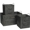Jardinière en Zinc effet faux tiroirs (lot de 3)
