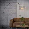 Lampadaire arc forme tourbillon anthracite noir