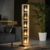 Lampadaire contemporain échelle bois 5 lampes LUCKNOW