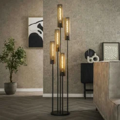 Lampadaire contemporain grillagé 5 abat-jour RALF