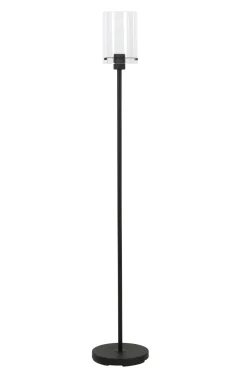 Lampadaire contemporain métal noir mat verre