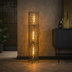 Lampadaire décoratif en métal effet toile H 122 cm RALF