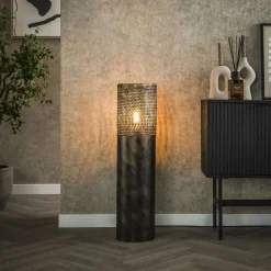 Lampadaire décoratif en métal effet toile H 92 cm RALF
